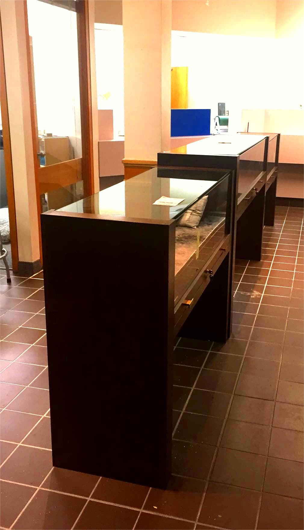 Walnut and Glass Jewelry Display Cases — Image 1