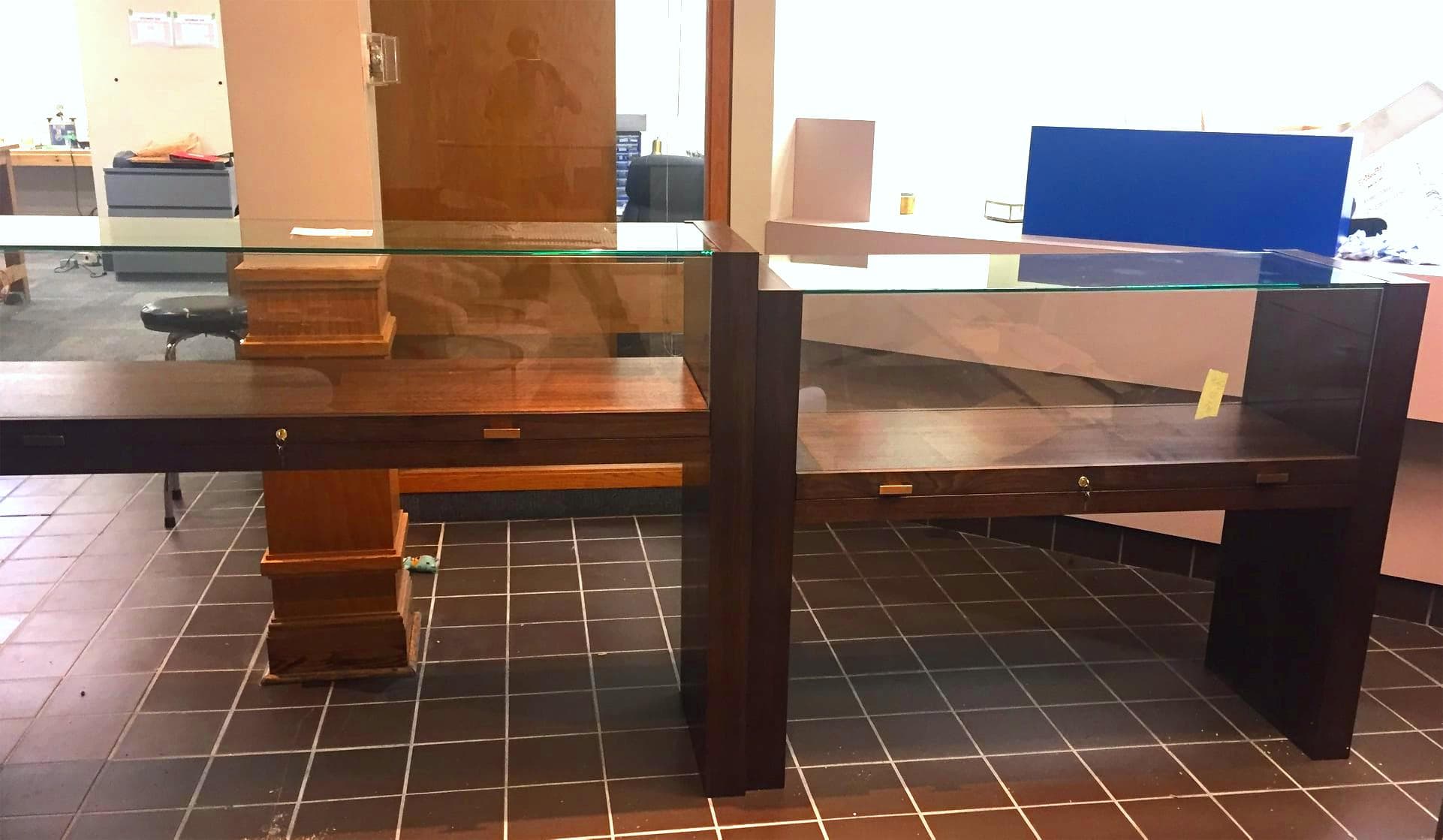 Walnut and Glass Jewelry Display Cases — Thumbnail 3