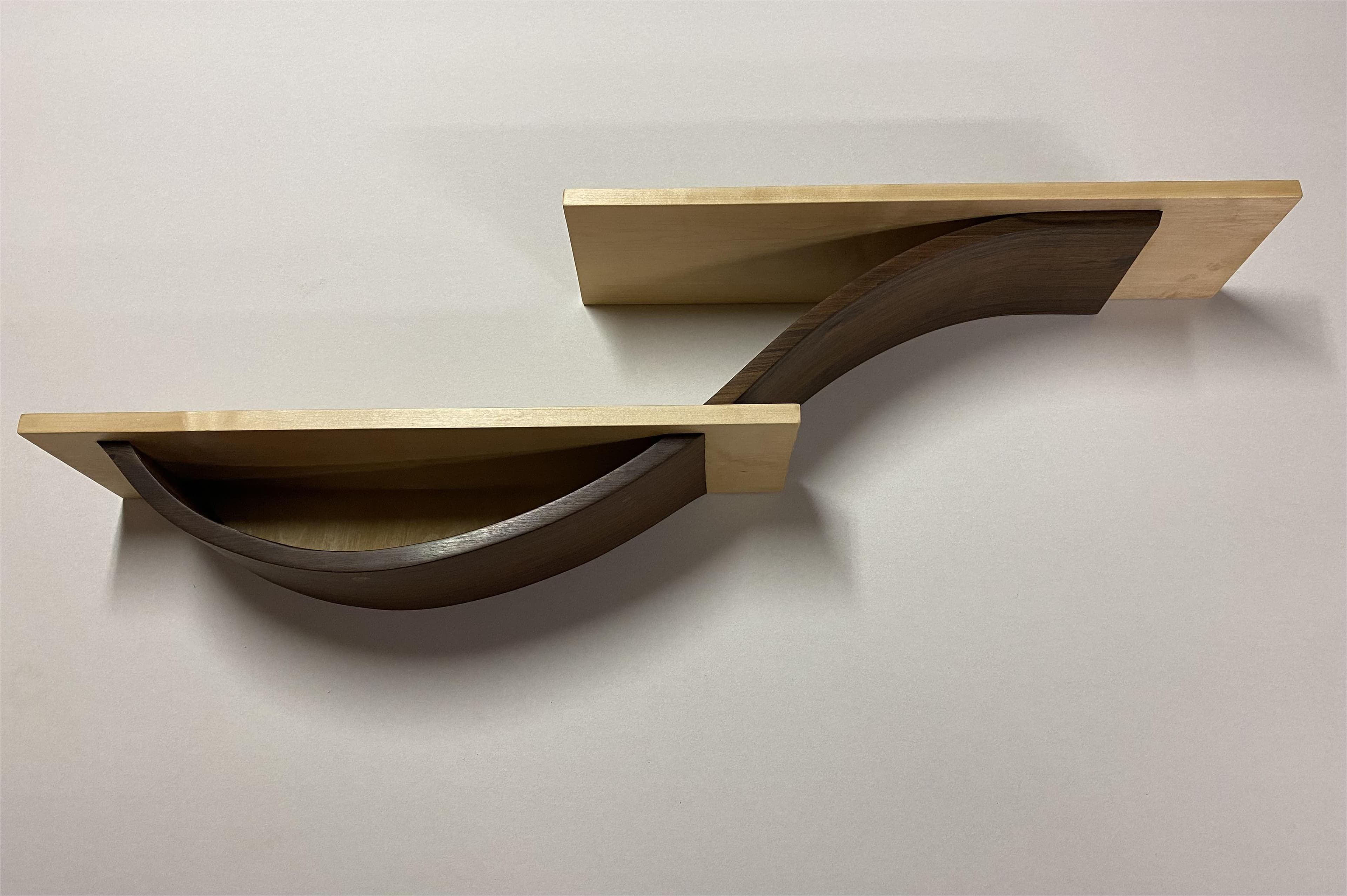 Two Tiered Curved Display Shelf — Image 1